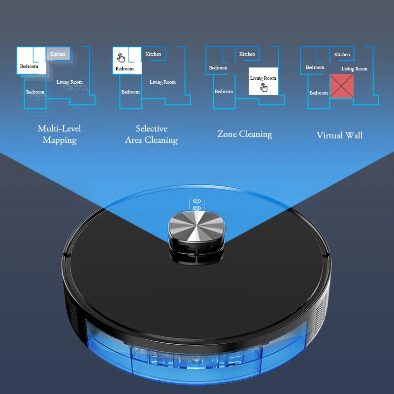 Hot Sale Smart AI Automatic Laser Electric Robot Vacuum Cleaner With Mop Sweep Combo Function Mapping for Floor Care Wet and Dry